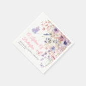 Schmetterling Wildblumen Brautparty Serviette (Ecke)