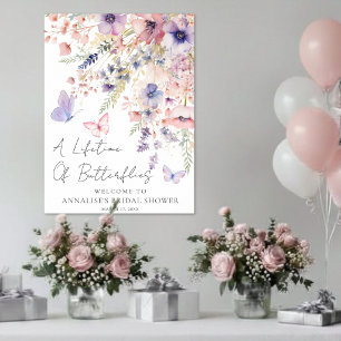 Schmetterling Wildblumen Brautparty Willkommenssch Poster