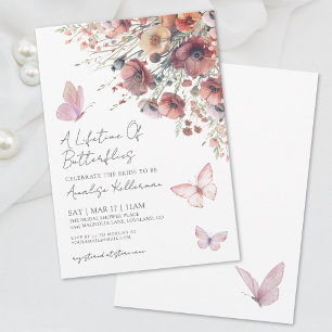 Schmetterling Wildblumen Herbst Brautdusche Einladung