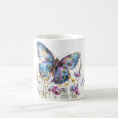 Schmetterling & Wildblumen Kaffeezubereitung Tasse (Mittel)