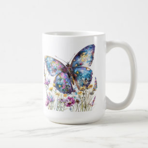 Schmetterling & Wildblumen Kaffeezubereitung Tasse