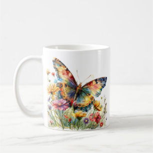 Schmetterling & Wildblumen Kaffeezubereitung Tasse