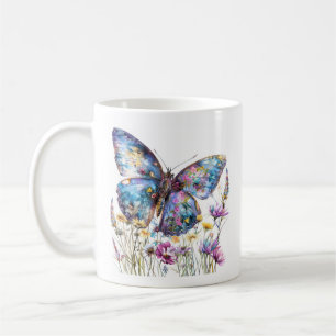 Schmetterling & Wildblumen Kaffeezubereitung Tasse