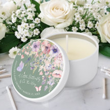 Schmetterling Wildblumen Salbei Grün Babyparty