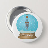 Schmetterling-Windchime-Gartenschnee-Globus-Taste Button (Vorne & Hinten)