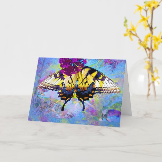 Schmetterling wird bald gut karte (Gelbe Blume)