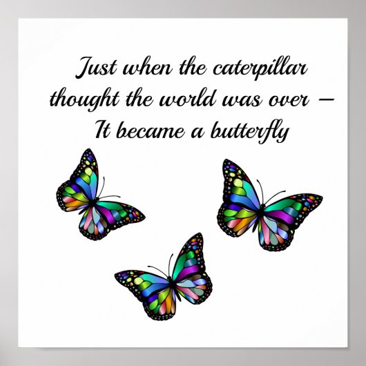 Schmetterling-Zitat zur Inspiration Poster (Vorne)