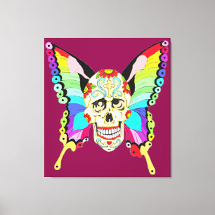 Schmetterling-Zucker-Schädel Leinwanddruck