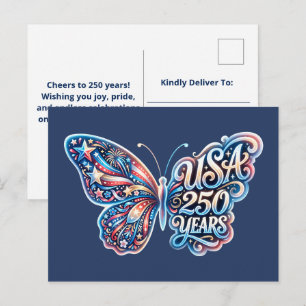 Schmetterling zum 250. Jubiläum der USA Feiertagspostkarte