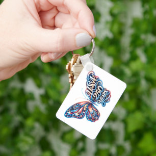 Schmetterling zum 250. Jubiläum der USA Schlüsselanhänger