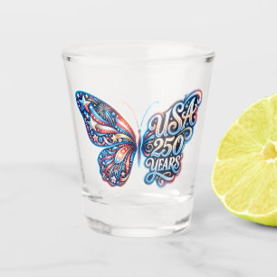 Schmetterling zum 250. Jubiläum der USA Schnapsglas