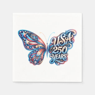 Schmetterling zum 250. Jubiläum der USA Serviette
