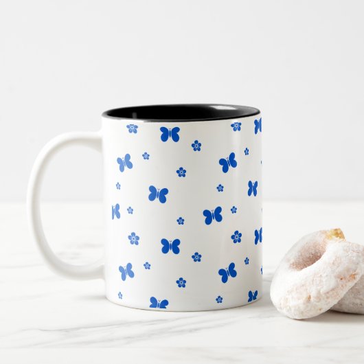 Schmetterling Zweifarbige Tasse (Mit Donut)