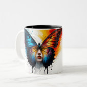 Schmetterling Zweifarbige Tasse (Vorderseite Links)