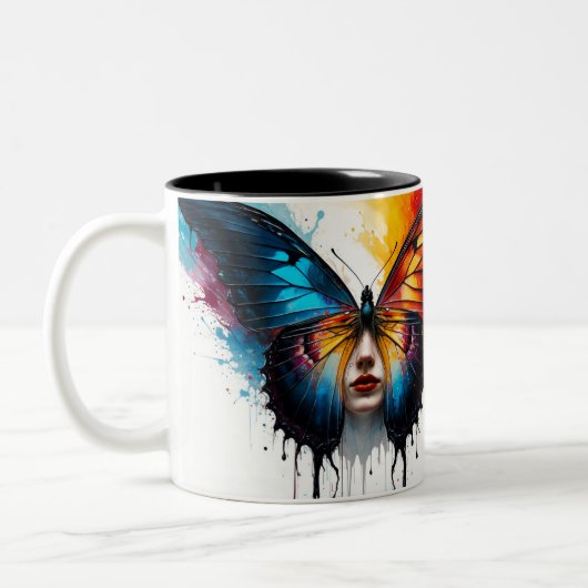 Schmetterling Zweifarbige Tasse (Links)