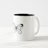 Schmetterling Zweifarbige Tasse (VorderseiteRechts)