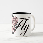 Schmetterling. Zweifarbige Tasse (VorderseiteRechts)