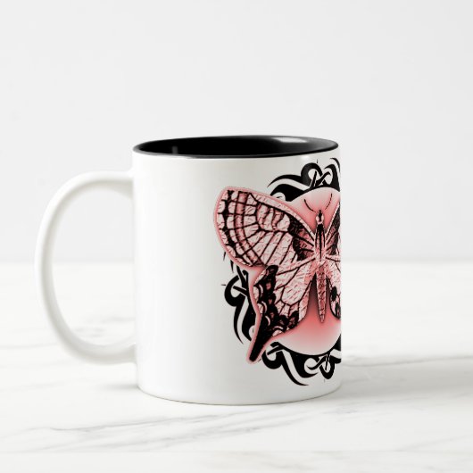Schmetterling. Zweifarbige Tasse (Links)