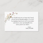 Schmetterlingbücher und Wildblumen für Babywünsche Begleitkarte (Rückseite)