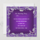 Schmetterlinge 13. Geburtstagsparty Lila Einladung (Rückseite)