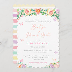 Schmetterlinge 1. Geburtstag Taufe für Mädchen, Sp Einladung