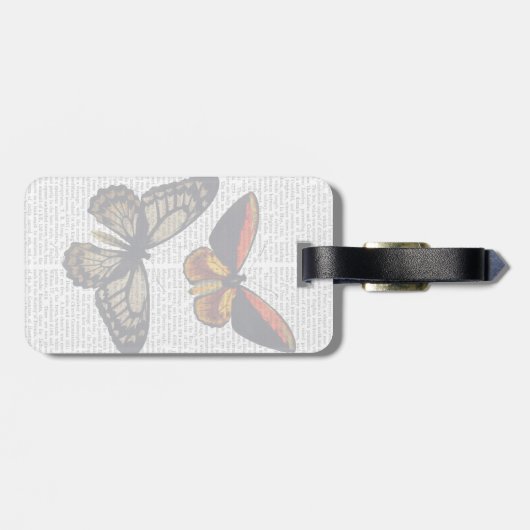 Schmetterlinge 3 gepäckanhänger (Rückseite horizontal)