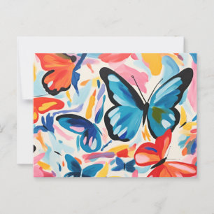 Schmetterlinge abstrakte Malerei. Postkarte
