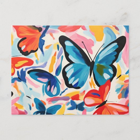 Schmetterlinge abstrakte Malerei. Postkarte (Vorderseite)