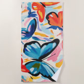 Schmetterlinge abstrakte Malerei. Strandtuch (Vorderseite)