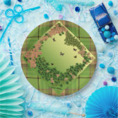 Schmetterlinge am Morgen/Kariert Pappteller (Party)