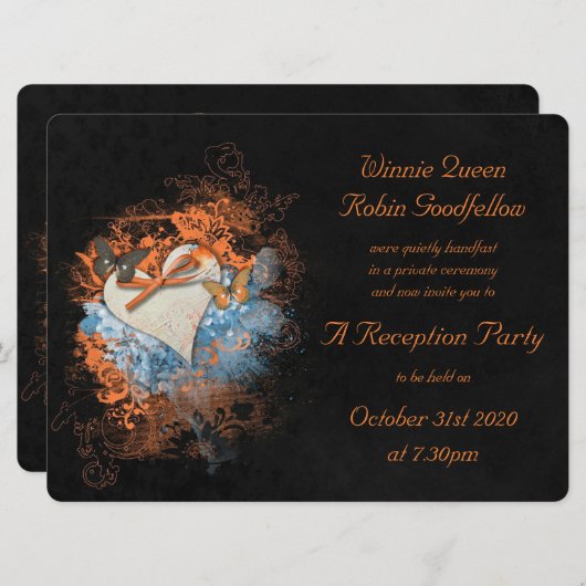 Schmetterlinge am Samhain-Empfang Einladung (Vorne/Hinten)