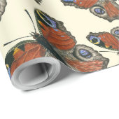 Schmetterlinge Aquarellpapier Geschenkpapier (Rolleneckpunkt)