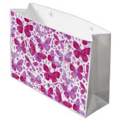 Schmetterlinge Aquarellpinsel Große Geschenktüte (Rückseite Schrägansicht)