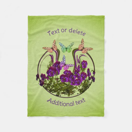 Schmetterlinge auf Abstrakter Blume Personalisiert Fleecedecke (Vorderseite)