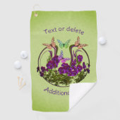 Schmetterlinge auf Abstrakter Blume Personalisiert Golfhandtuch (Insitu)