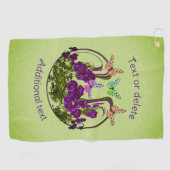Schmetterlinge auf Abstrakter Blume Personalisiert Golfhandtuch (Horizontal)