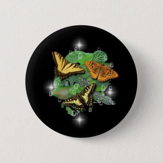 Schmetterlinge auf Blätter Button (Vorderseite)
