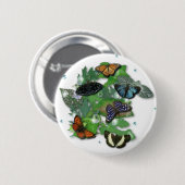 Schmetterlinge auf Blätter Button (Vorne & Hinten)
