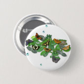 Schmetterlinge auf Blätter Button (Vorne & Hinten)