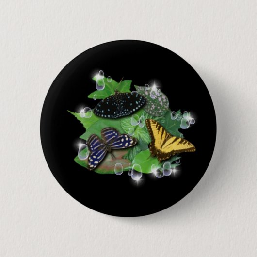 Schmetterlinge auf Blätter Button (Vorderseite)