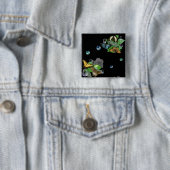 Schmetterlinge auf Blätter Button (Beispiel)