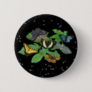 Schmetterlinge auf Blätter Button