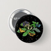 Schmetterlinge auf Blätter Button (Vorne & Hinten)