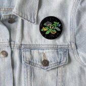 Schmetterlinge auf Blätter Button (Beispiel)