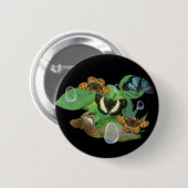 Schmetterlinge auf Blätter Button (Vorne & Hinten)