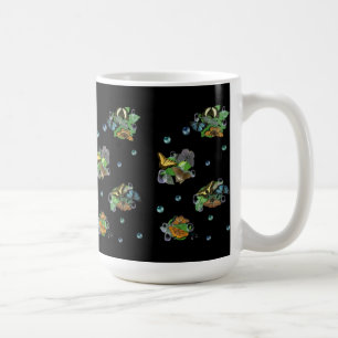 Schmetterlinge auf Blätter Kaffeetasse