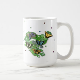 Schmetterlinge auf Blätter Kaffeetasse