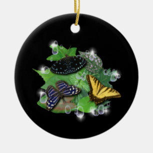 Schmetterlinge auf Blätter Keramik Ornament