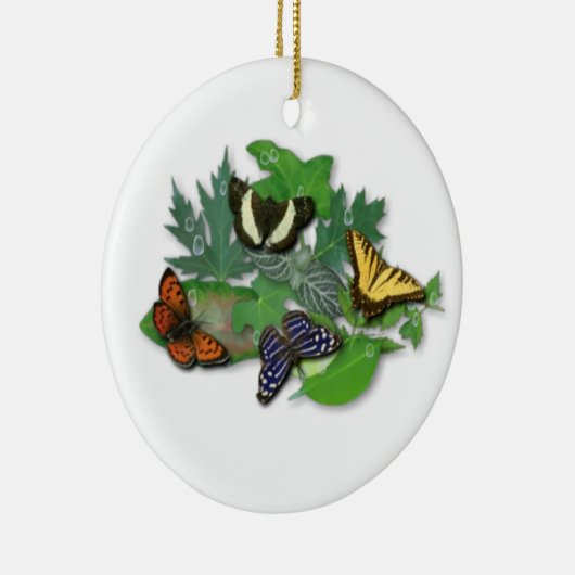 Schmetterlinge auf Blätter Keramik Ornament (Rechts)