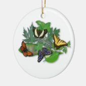 Schmetterlinge auf Blätter Keramik Ornament (Links)